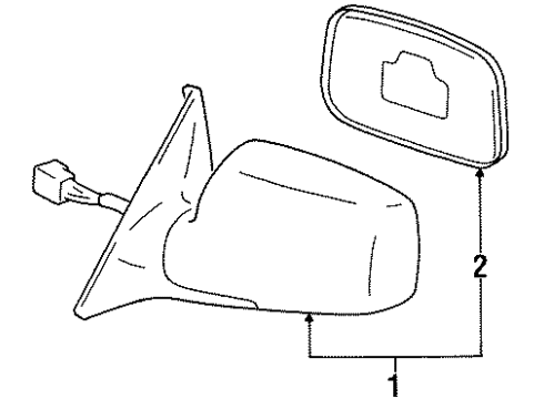 1999 Lexus LS400 Outside Mirrors Mirror Assy, Outer Rear View, LH Diagram for 87940-50300-B0