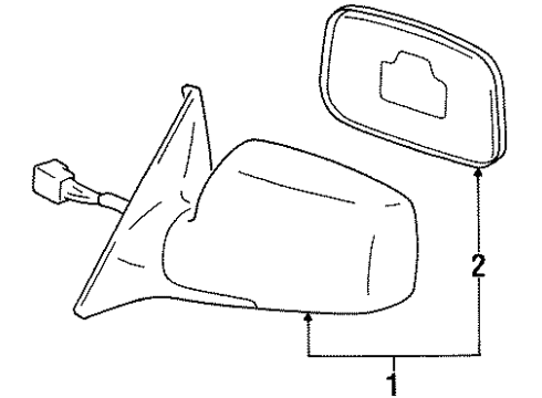 1997 Lexus LS400 Outside Mirrors Mirror Assy, Outer Rear View, LH Diagram for 87940-50200-B0