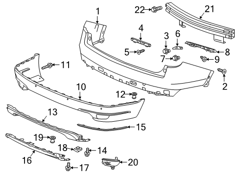 2021 Honda Pilot Bumper & Components - Rear GARNISH, RR. BUMPER (LOWER) Diagram for 71509-TG7-A60