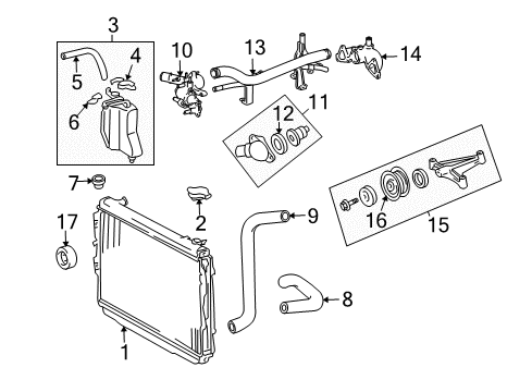 2005 Toyota Tundra Belts & Pulleys Serpentine Tensioner Diagram for 16620-31013