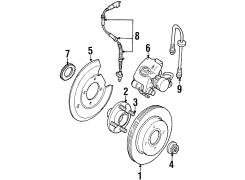 1999 Mercury Mystique Rear Brakes Brake Hose Diagram for F5RZ-2282-C