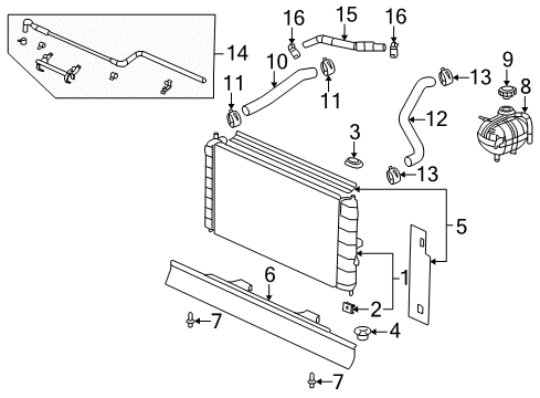 2005 Saturn Ion Radiator & Components Radiator Outlet Hose (Lower) Diagram for 10363795