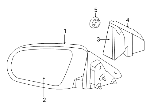 2010 Dodge Avenger Outside Mirrors Glass-Mirror Replacement Diagram for 68020072AA