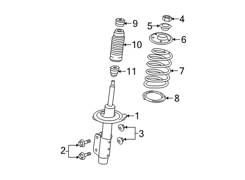 2003 Pontiac Grand Am Struts & Components - Rear Insulator Asm, Rear Suspension Strut Upper Diagram for 22196998
