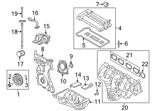 2008 Ford Escape Intake Manifold Engine Cover Stud Diagram for 1S7Z-6A957-BA
