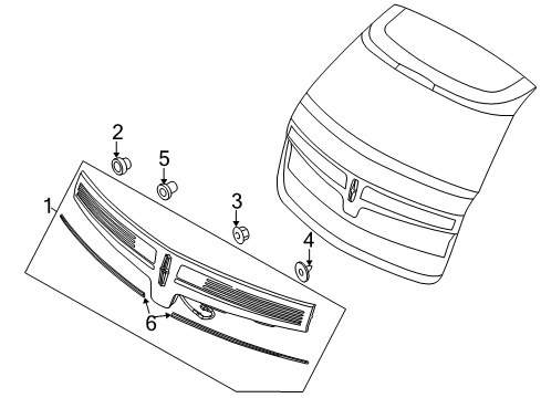 2019 Lincoln MKT Backup Lamps Lamp Reflector Diagram for DE9Z-13A565-B