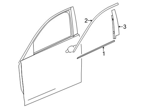2021 Cadillac CT4 Exterior Trim - Front Door Belt Molding Diagram for 84886164
