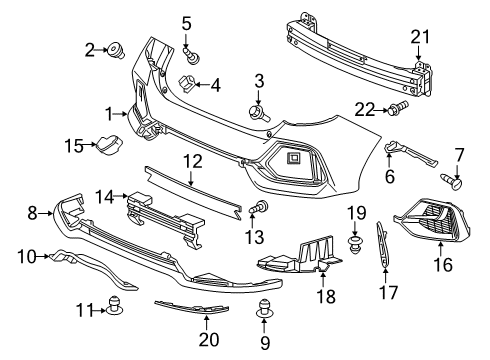 2021 Honda Civic Bumper & Components - Rear Reflector Assy., R. RR. Diagram for 33505-TDJ-J01