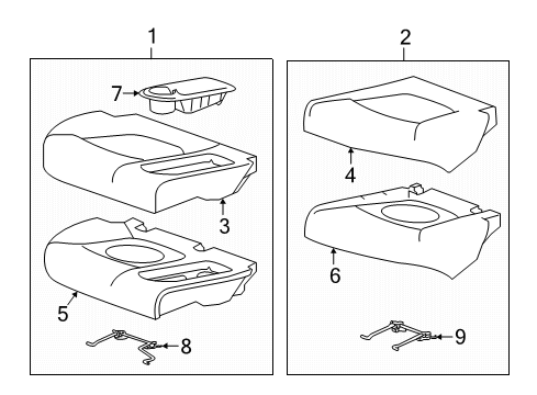 2020 Chevrolet Spark Rear Seat Components Cushion Assembly Diagram for 42738106