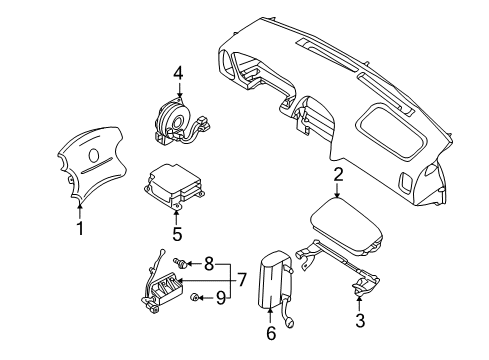 1999 Infiniti QX4 Air Bag Components Screw Diagram for 28408-C9901