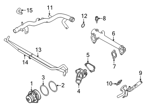 2020 Nissan Frontier Powertrain Control Hose Water Diagram for 14055-9BT3A