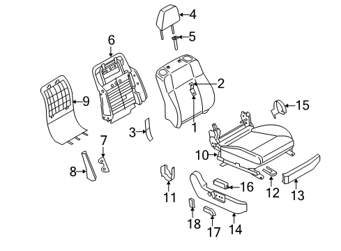 2006 Infiniti M45 Front Seat Components Cushion Complete-Front Seat R Diagram for 873A2-EH31A