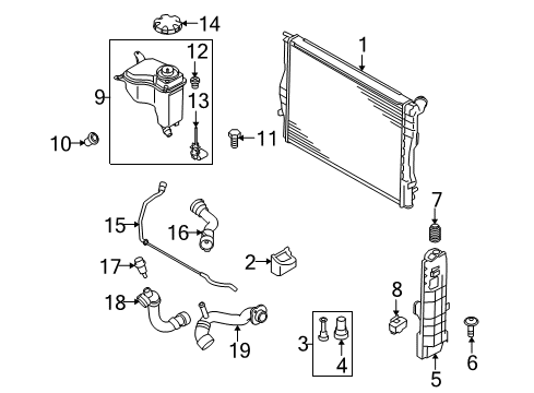 2011 BMW 335i xDrive Radiator & Components Line, Engine Feed-Coolant Pump Diagram for 11537588880