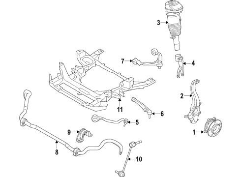 2020 BMW X5 Front Suspension, Lower Control Arm, Upper Control Arm, Ride Control, Stabilizer Bar, Suspension Components AIR SPRING STRUT, FRONT LEFT Diagram for 37106892425