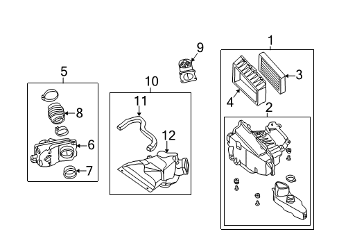 2002 Nissan Maxima Powertrain Control Body Assembly-Air Cleaner Diagram for 16528-5Y700
