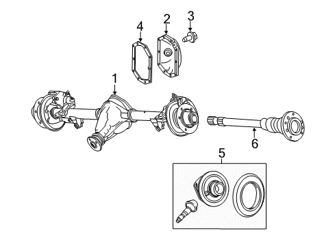 2008 Dodge Sprinter 2500 Axle & Differential - Rear Axle-Service Rear Diagram for 4862648AA