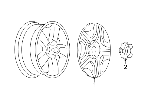 2008 Chevrolet Malibu Wheels, Covers & Trim Wheel Cover Diagram for 9595101