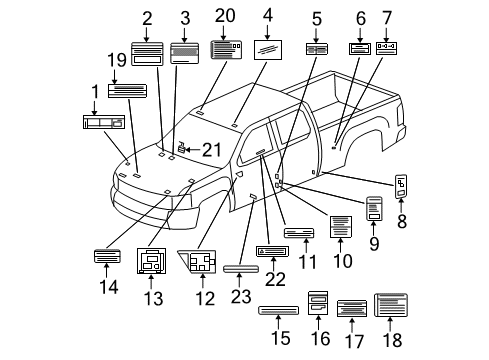 2007 GMC Sierra 3500 HD Information Labels Label-Diesel Fuel Only Diagram for 15743131