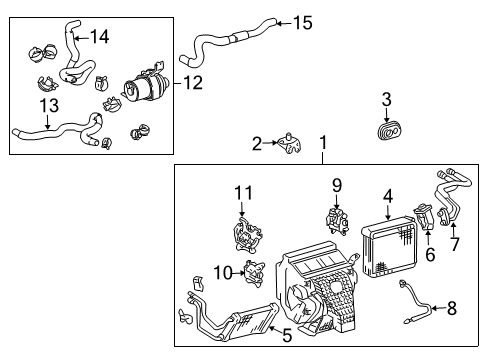2006 Lexus RX400h Air Conditioner Heater Water Pump Assembly Diagram for 87200-48020