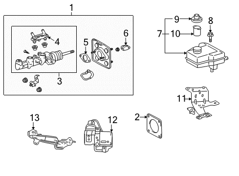 2004 Toyota Prius Hydraulic System Bracket Diagram for 47233-47030