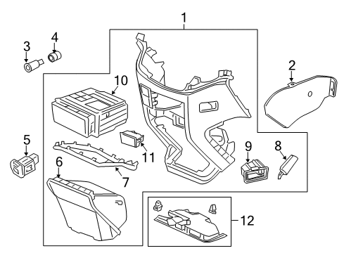 2016 Honda Odyssey Front Console Tray Assy., Center *NH767L* (TRUFFLE) Diagram for 77230-TK8-A01ZB