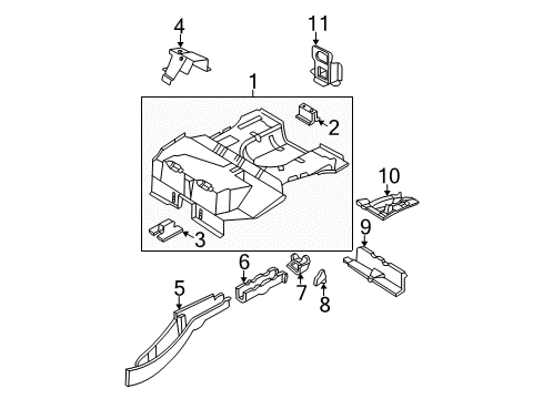 2005 Ford Focus Rear Body - Floor & Rails Rear Rail Diagram for 3S4Z-6110124-BA