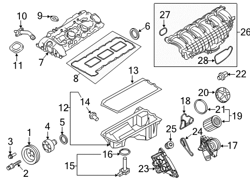 2015 BMW M4 Engine Parts Gasket Diagram for 11617524569