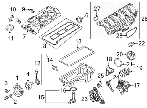 2015 BMW M4 Engine Parts Screw Plug With Gasket Ring Diagram for 11117849396