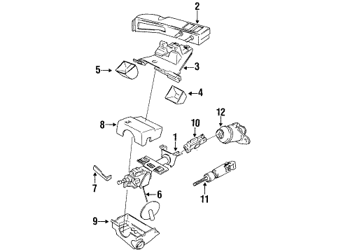 1994 Eagle Vision Steering Column & Wheel, Steering Gear & Linkage, Shaft & Internal Components, Shroud, Switches & Levers Column-Steering Diagram for 5083936AA