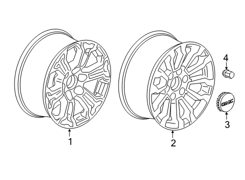 2021 GMC Sierra 1500 Wheels Wheel, Alloy Diagram for 23376220