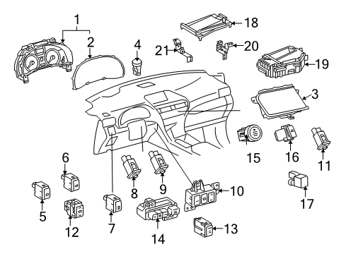 2014 Lexus RX350 Switches & Sensors Meter Assy, Combination Diagram for 83800-48S00