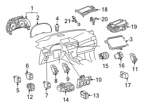 2010 Lexus RX350 Headlamp Washers/Wipers Actuator Sub-Assy, Headlamp Washer, LH Diagram for 85208-48040