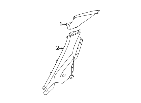 2014 Hyundai Elantra Interior Trim - Quarter Panels Trim Assembly-Rear Pillar LH Diagram for 85850-3X000-RY