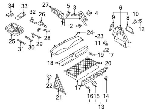 2010 Mini Cooper Interior Trim - Rear Body Chock Diagram for 71121507292