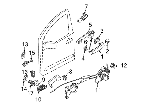 2008 Infiniti QX56 Switches Grip-Outside Handle Diagram for 80640-ZQ05A