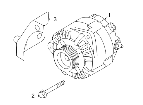 2017 Nissan Rogue Alternator Bracket-Alternator Diagram for 11710-3TS0A