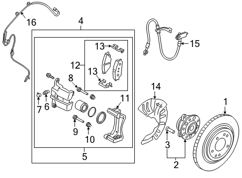 2022 Kia Soul Front Brakes Front Brake Assembly, Right Diagram for 58130K0000