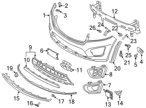 2018 Kia Sorento Front Bumper Bracket-Front Bumper Side Diagram for 86577C6000