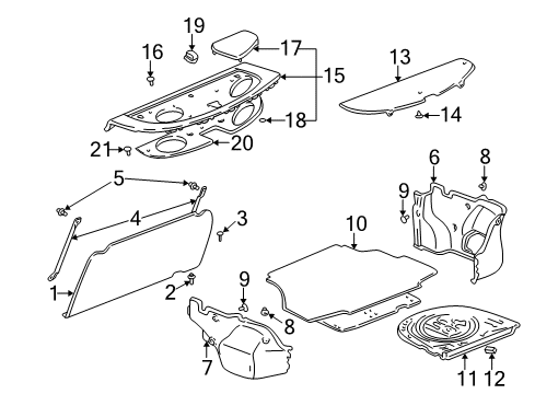 2005 Toyota Echo Interior Trim - Rear Body Side Panel Diagram for 64241-52010