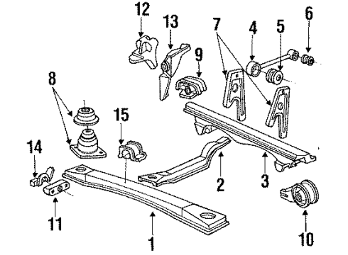 1988 Honda Accord Engine & Trans Mounting Bracket, RR. Engine Mounting Diagram for 50827-SE0-000