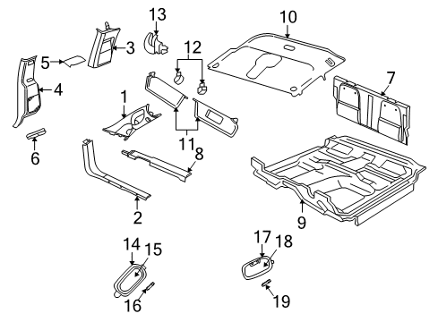 2007 Mitsubishi Raider Interior Trim - Cab Panel-C Pillar Diagram for 5HP49XDHAA