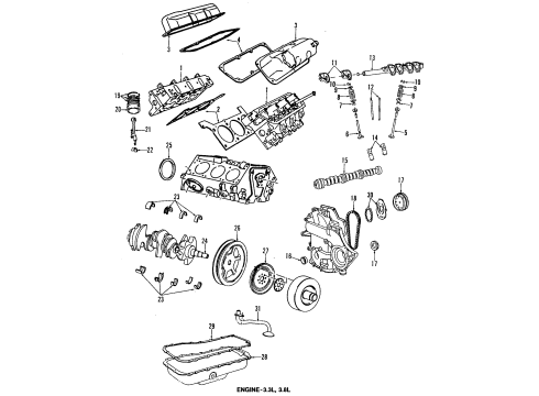 1992 Plymouth Voyager Engine Parts, Mounts, Cylinder Head & Valves, Camshaft & Timing, Oil Pan, Oil Pump, Balance Shafts, Crankshaft & Bearings, Pistons, Rings & Bearings Support Engine Mt Front Diagram for 4612944