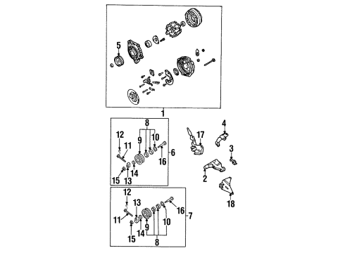 1997 Infiniti Q45 Alternator Pulley Assy-Idler Diagram for 11925-6P003