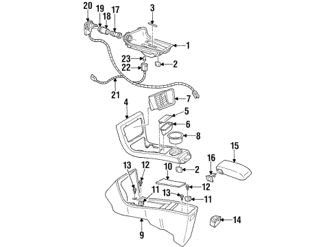 1996 Chevrolet Lumina Front Console Console Asm-Front Floor Lower *Neutral Diagram for 10266933