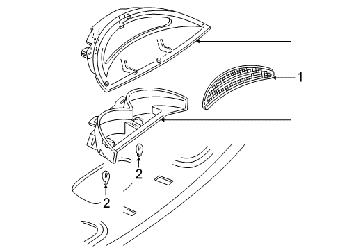 2000 Ford Taurus Bulbs High Mount Lamp Diagram for YF1Z13A613AAA