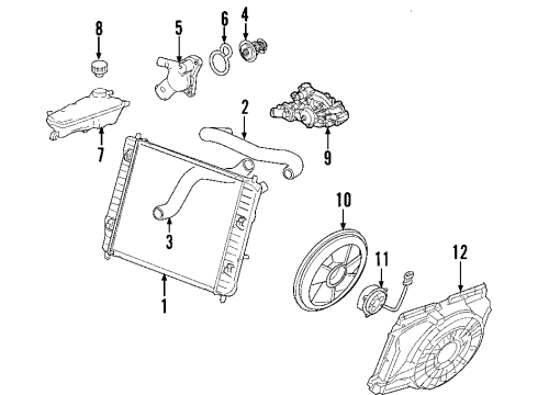 2013 Chevrolet Corvette Cooling System, Radiator, Water Pump, Cooling Fan Water Pump Assembly Diagram for 12622036