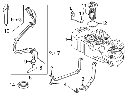 2021 Ford Transit Connect Fuel Supply Fuel Pump Assembly Diagram for KV6Z-9H307-D