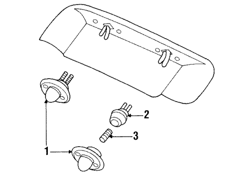 1996 Ford Mustang Bulbs License Lamp Diagram for F4ZZ-13550-A