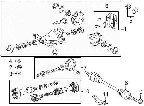 2015 Lexus LS600h Axle & Differential - Rear Insulator, Propeller Shaft Heat Diagram for 37117-50020