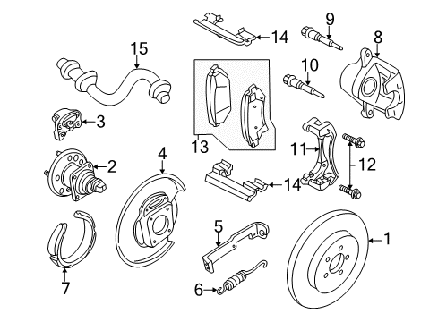 2007 Chevrolet Monte Carlo Brake Components Hub & Bearing Diagram for 19122338